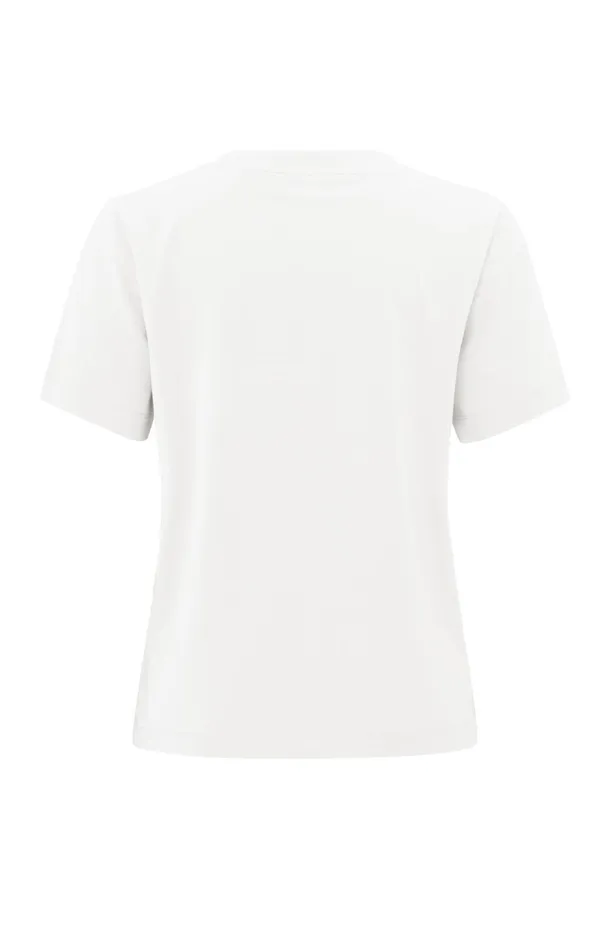 Crew Neck Tshirt With Regular Fit Blanc De Blanc White Women YAYA Tshirts Crew Neck Tshirt With Regular Fit Blanc De Blanc White Women YAYA Tshirts