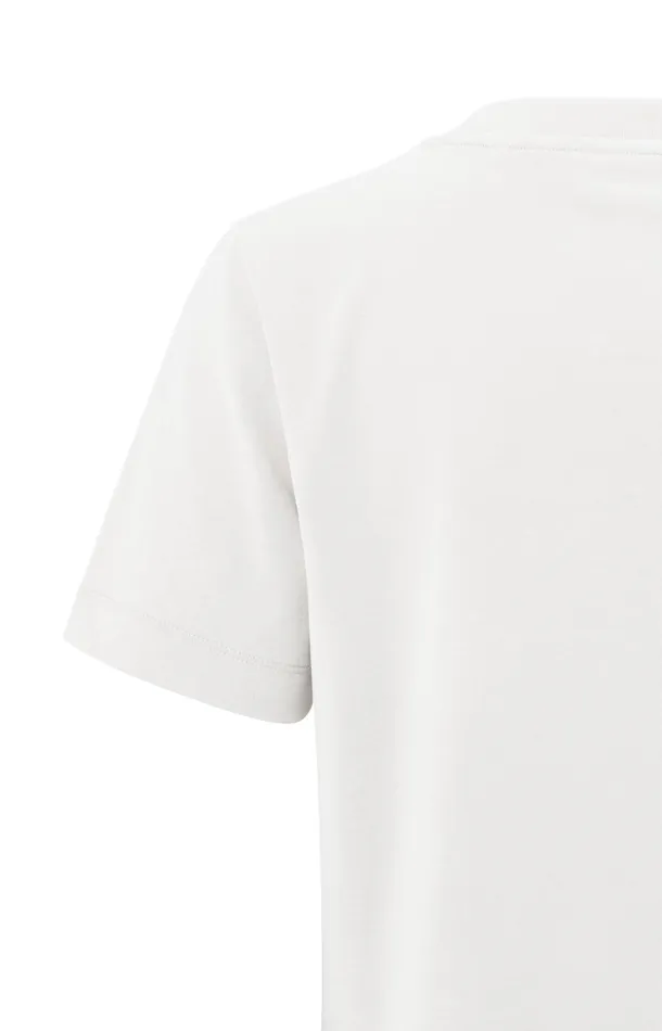 Crew Neck Tshirt With Regular Fit Blanc De Blanc White Women YAYA Tshirts Crew Neck Tshirt With Regular Fit Blanc De Blanc White Women YAYA Tshirts