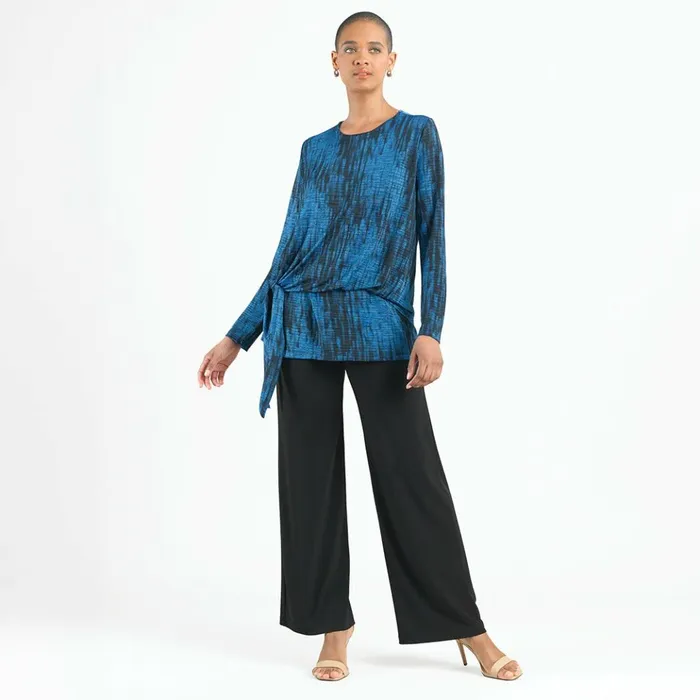 Crinkle Pleat 8211 Blouson Overlay Side Tie Detail Top 8211 Water RippleCobalt Women Clara Sunwoo Tops Tunics Crinkle Pleat 8211 Blouson Overlay Side Tie Detail Top 8211 Water RippleCobalt Women Clara Sunwoo Tops Tunics