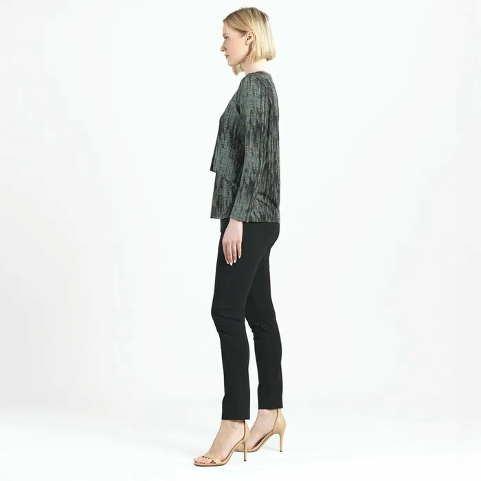 Crinkle Pleat 8211 Blouson Overlay Side Tie Detail Top 8211 Water RippleOlive 8211 Limited Sizes Women Clara Sunwoo Tops Tunics