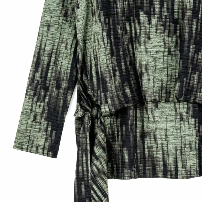 Crinkle Pleat 8211 Blouson Overlay Side Tie Detail Top 8211 Water RippleOlive 8211 Limited Sizes Women Clara Sunwoo Tops Tunics