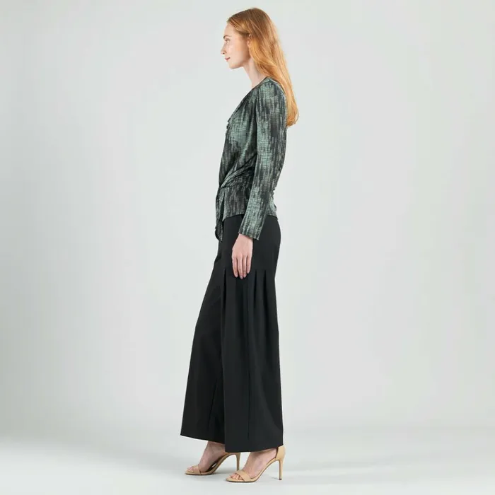 Crinkle Pleat Knit 8211 2pc Cardigan and Cowl Tank Twinset 8211 Water RippleOlive Women Clara Sunwoo Jackets Cardigans