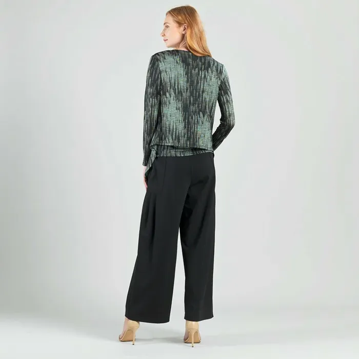 Crinkle Pleat Knit 8211 2pc Cardigan and Cowl Tank Twinset 8211 Water RippleOlive Women Clara Sunwoo Jackets Cardigans
