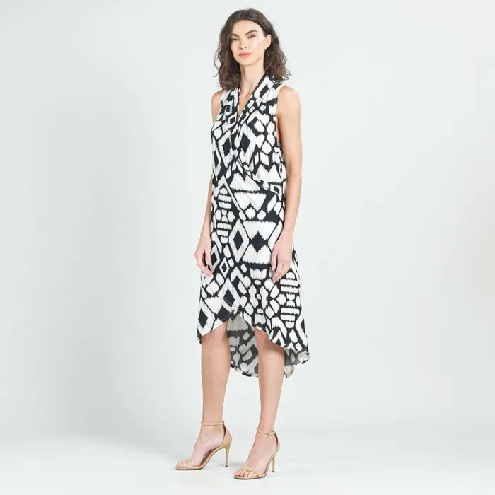 Crinkle Pleat Knit 8211 Crossover Tulip Hem Dress 8211 Aztec 8211 Final Sale Women Clara Sunwoo Dresses Jumpsuits