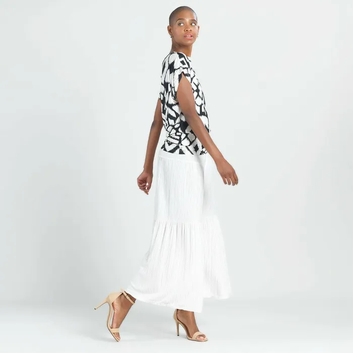 Crinkle Pleat Knit 8211 Dolman Short Sleeve Top 8211 Aztec Women Clara Sunwoo Tops Tunics