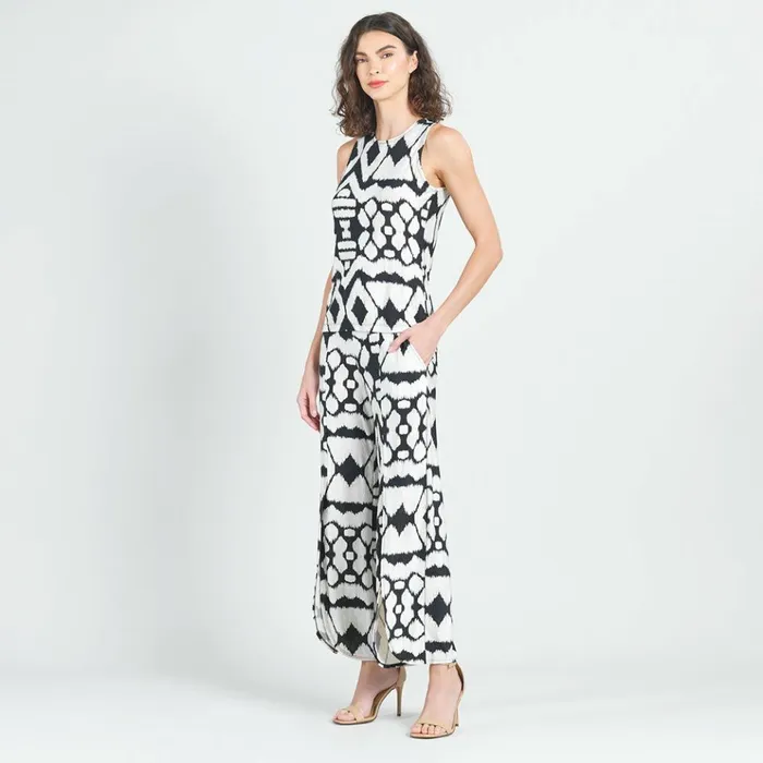 Crinkle Pleat Knit 8211 Modern Jewel Neck Tank 8211 Aztec 8211 Final Sale Women Clara Sunwoo Tops Tunics