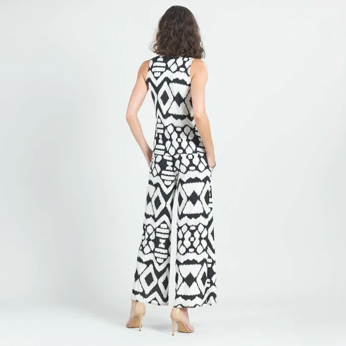 Crinkle Pleat Knit 8211 Modern Jewel Neck Tank 8211 Aztec 8211 Final Sale Women Clara Sunwoo Tops Tunics