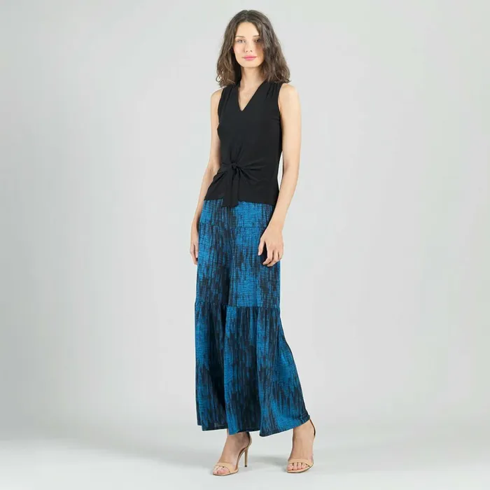 Crinkle Pleat Knit 8211 Tiered SkirtPant 8211 Water RippleCobalt Women Clara Sunwoo Pants Skirts