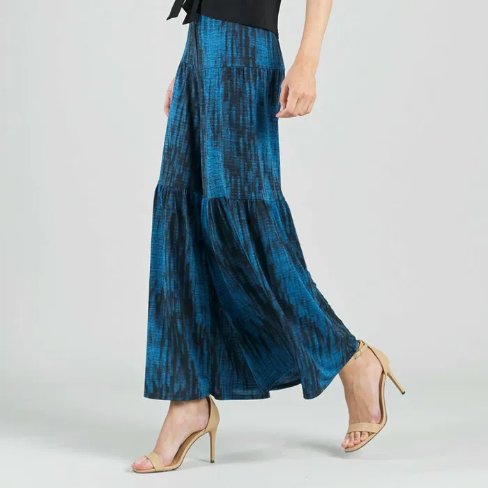 Crinkle Pleat Knit 8211 Tiered SkirtPant 8211 Water RippleCobalt Women Clara Sunwoo Pants Skirts