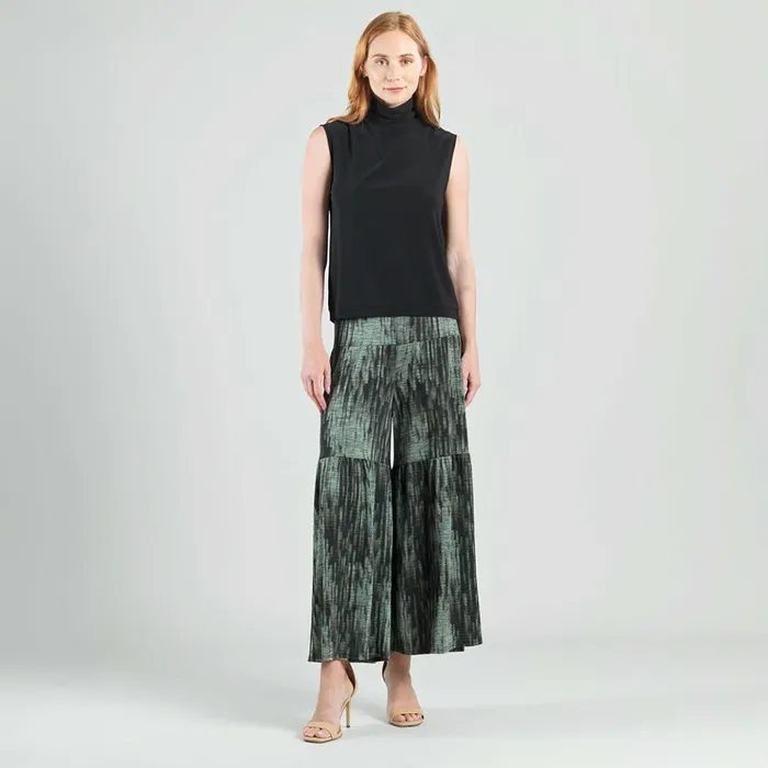 Crinkle Pleat Knit 8211 Tiered SkirtPant 8211 Water RippleOlive Women Clara Sunwoo Pants Skirts