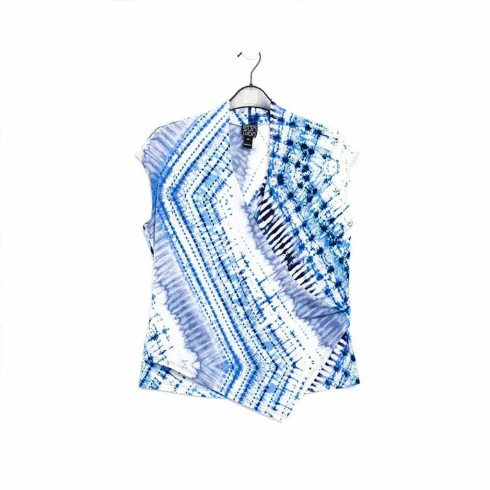 Crossover Faux Wrap Top 8211 Acid Wash 8211 Final Sale Women Clara Sunwoo Tops Tunics