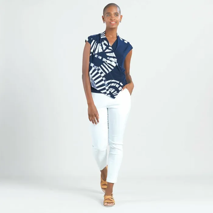 Crossover Faux Wrap Top 8211 Track LineNavy 8211 Final Sale Women Clara Sunwoo Tops Tunics Crossover Faux Wrap Top 8211 Track LineNavy 8211 Final Sale Women Clara Sunwoo Tops Tunics