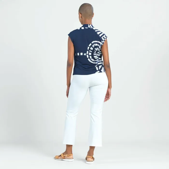 Crossover Faux Wrap Top 8211 Track LineNavy 8211 Final Sale Women Clara Sunwoo Tops Tunics