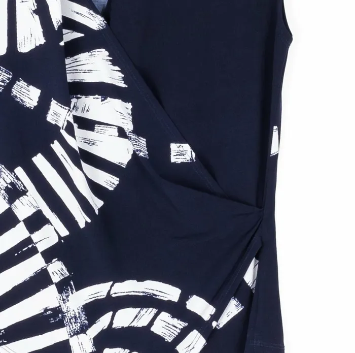 Crossover Faux Wrap Top 8211 Track LineNavy 8211 Final Sale Women Clara Sunwoo Tops Tunics