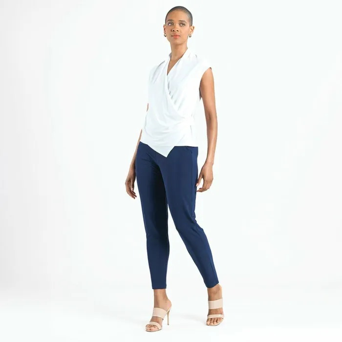 Crossover Faux Wrap Top 8211 White 8211 Final Sale Women Clara Sunwoo Modern Basics