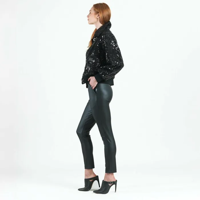 Crushed Faux Fur 8211 Shimmer Embellished Bomber Jacket 8211 Black 8211 Limited Edition Women Clara Sunwoo Jackets Cardigans