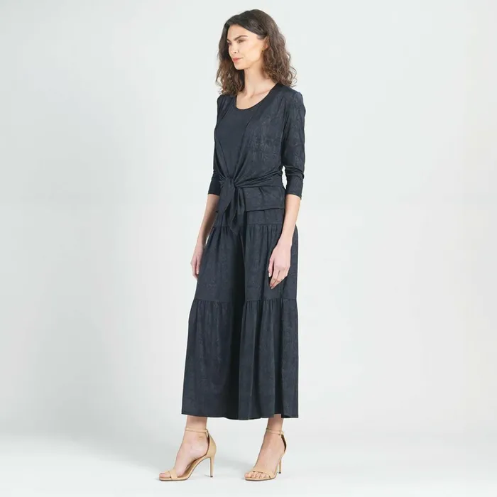 Crushed Silk Knit 8211 Cardigan Tank SkirtPant 3pc Set 8211 Black 8211 Final Sale Women Clara Sunwoo Jackets Cardigans