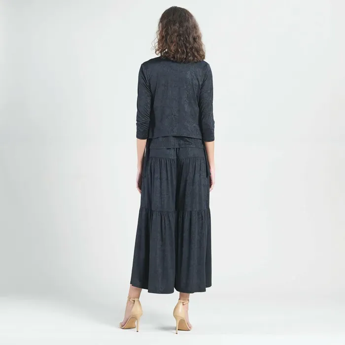 Crushed Silk Knit 8211 Cardigan Tank SkirtPant 3pc Set 8211 Black 8211 Final Sale Women Clara Sunwoo Jackets Cardigans
