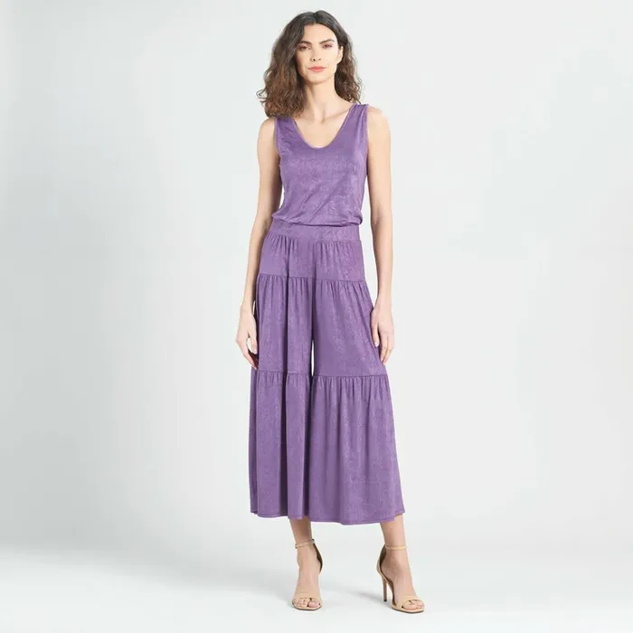 Crushed Silk Knit 8211 Cardigan Tank SkirtPant 3pc Set 8211 Plum 8211 Final Sale Women Clara Sunwoo Jackets Cardigans