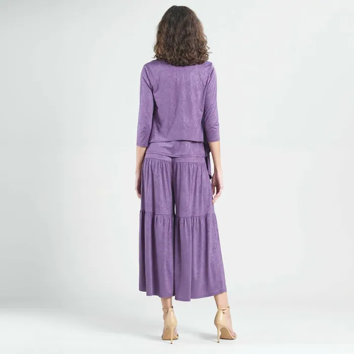Crushed Silk Knit 8211 Cardigan Tank SkirtPant 3pc Set 8211 Plum 8211 Final Sale Women Clara Sunwoo Jackets Cardigans