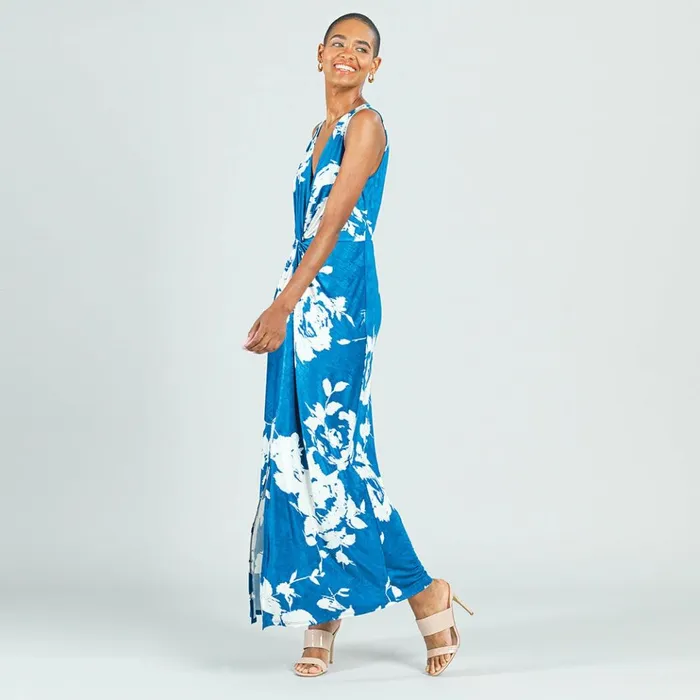 Crushed Silk Knit 8211 Center Slit Maxi Dress 8211 Dreamy Floral 8211 Final Sale Women Clara Sunwoo Dresses Jumpsuits