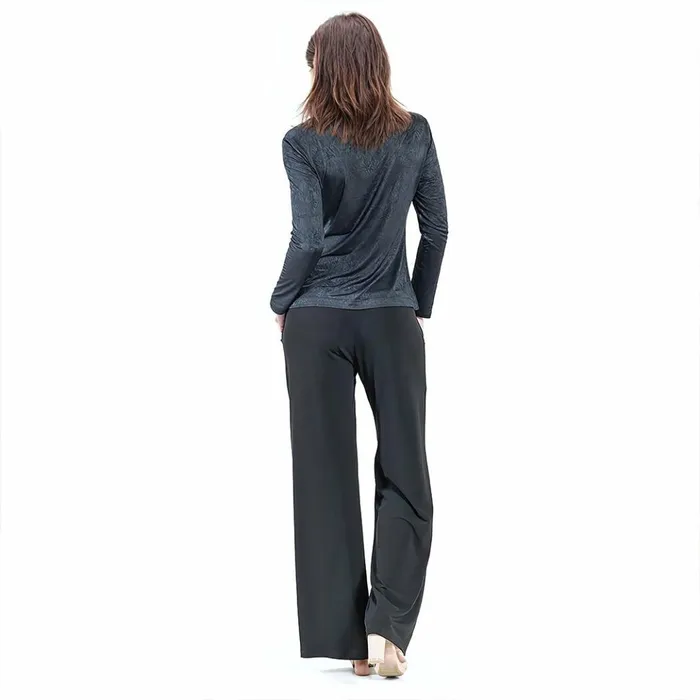 Crushed Silk Knit 8211 Draped Neck Side Ruched Top 8211 Black 8211 Final Sale Women Clara Sunwoo Tops Tunics