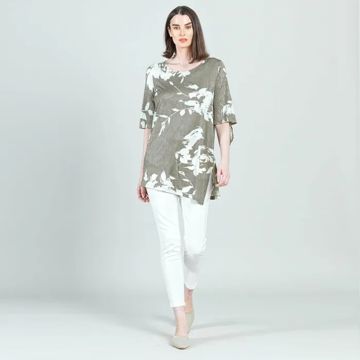 Crushed Silk Knit 8211 Tie Cuff Asymmetrical Vent Tunic 8211 Dreamy FloralTaupe 8211 Final Sale Women Clara Sunwoo Tops Tunics Crushed Silk Knit 8211 Tie Cuff Asymmetrical Vent Tunic 8211 Dreamy FloralTaupe 8211 Final Sale Women Clara Sunwoo Tops Tunics