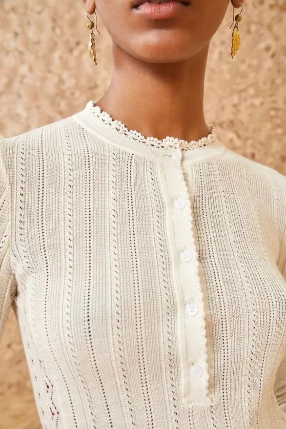 Delia Top Alabaster Women Ulla Johnson Tops Delia Top Alabaster Women Ulla Johnson Tops