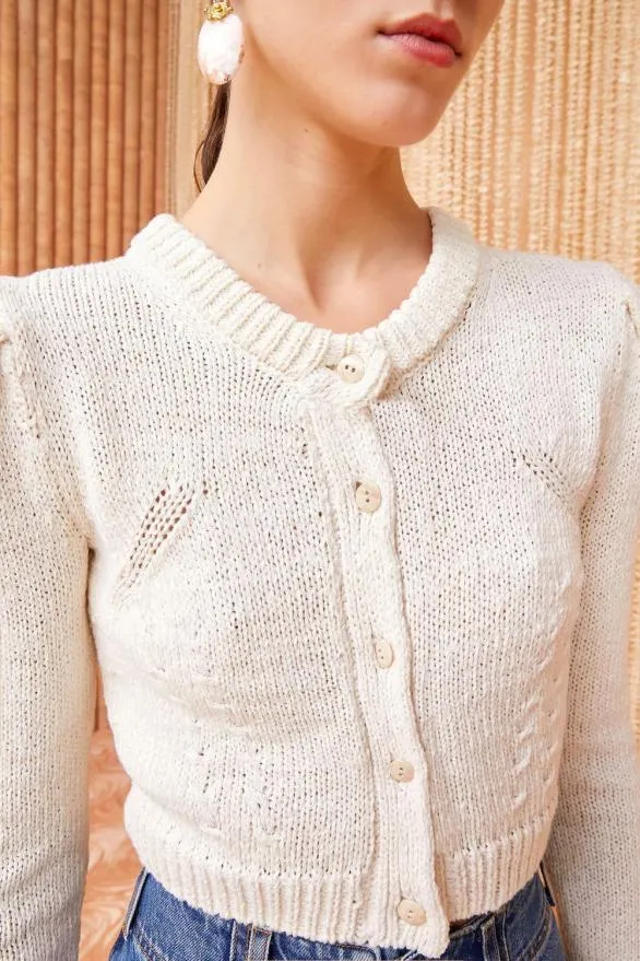 Delphina Cardigan Ivory Women Ulla Johnson Knits Delphina Cardigan Ivory Women Ulla Johnson Knits