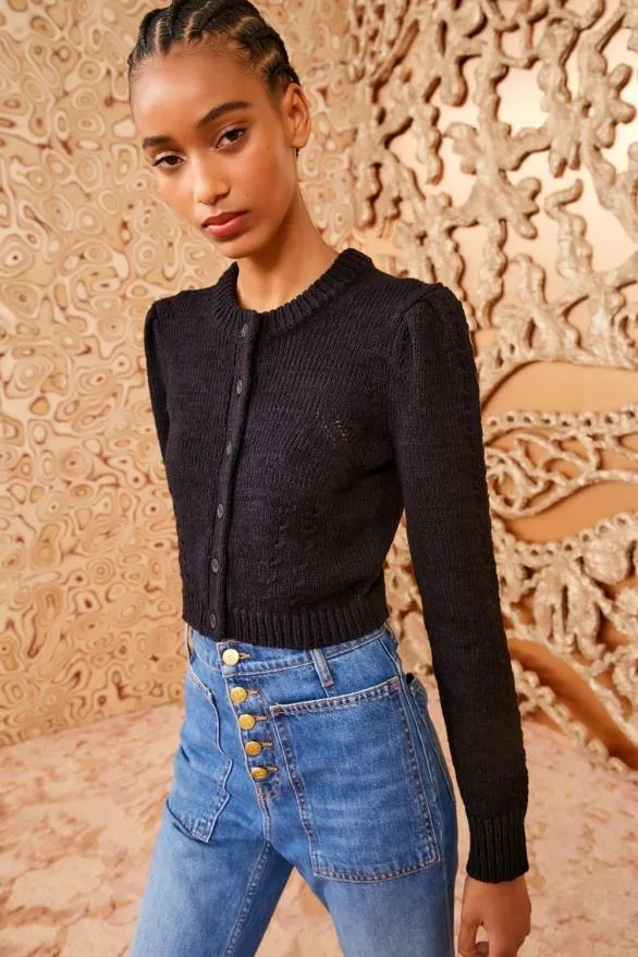 Delphina Cardigan Noir Women Ulla Johnson Knits