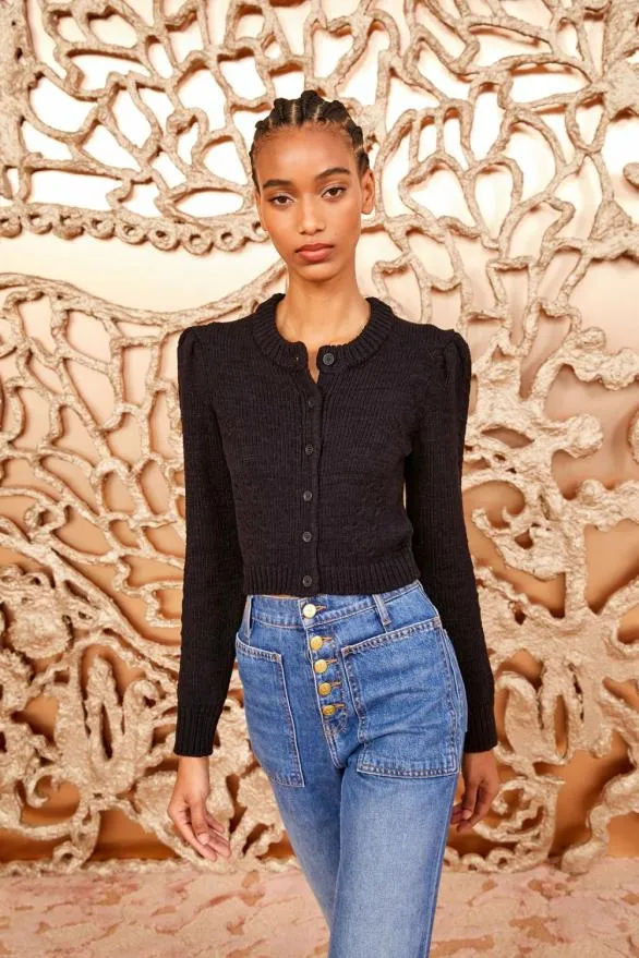 Delphina Cardigan Noir Women Ulla Johnson Knits Delphina Cardigan Noir Women Ulla Johnson Knits