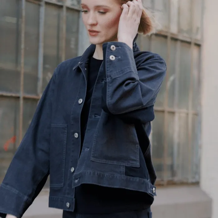 Denim Stretch 8211 Button Closure Pocket Jacket 8211 Black 8211 Final Sale Women Clara Sunwoo Jackets Cardigans Denim Stretch 8211 Button Closure Pocket Jacket 8211 Black 8211 Final Sale Women Clara Sunwoo Jackets Cardigans