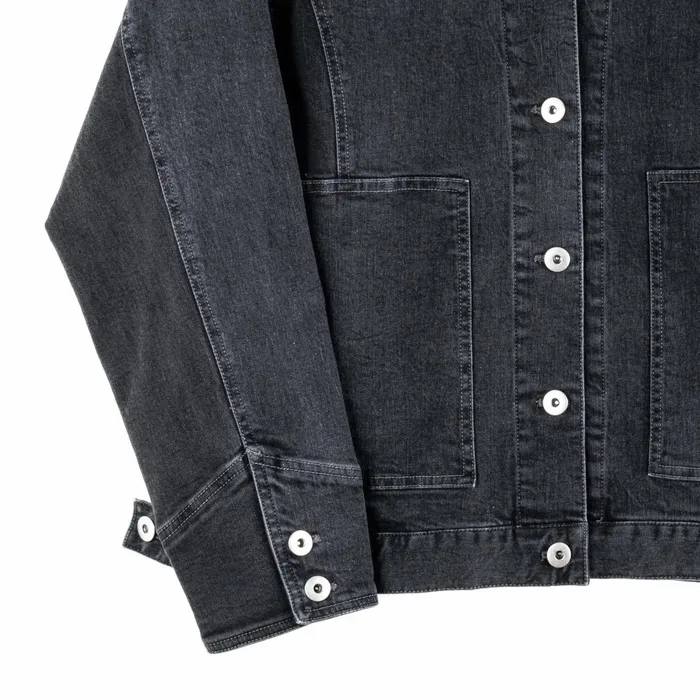 Denim Stretch 8211 Button Closure Pocket Jacket 8211 Black 8211 Final Sale Women Clara Sunwoo Jackets Cardigans