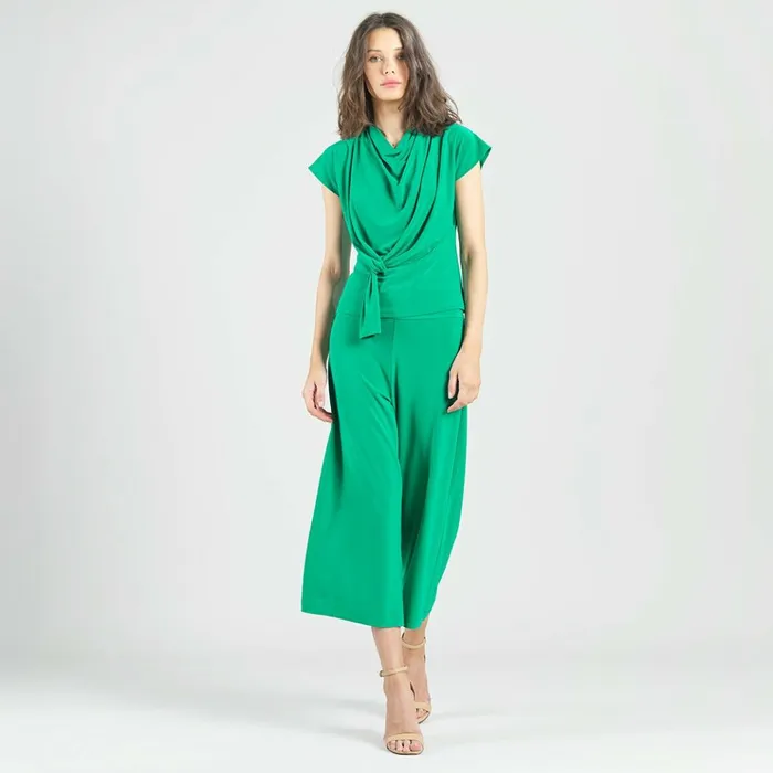 Drape Neck Loop Front Top 8211 Emerald Women Clara Sunwoo Spring Collection