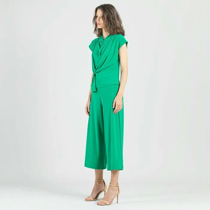 Drape Neck Loop Front Top 8211 Emerald Women Clara Sunwoo Spring Collection