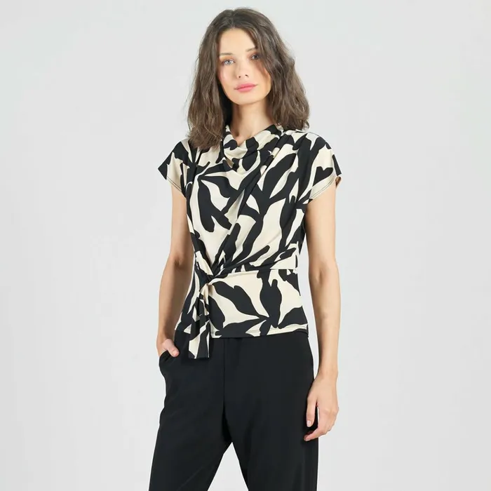 Drape Neck Loop Front Top 8211 Leaf Shadow Women Clara Sunwoo Spring Collection