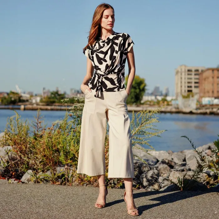 Drape Neck Loop Front Top 8211 Leaf Shadow Women Clara Sunwoo Spring Collection