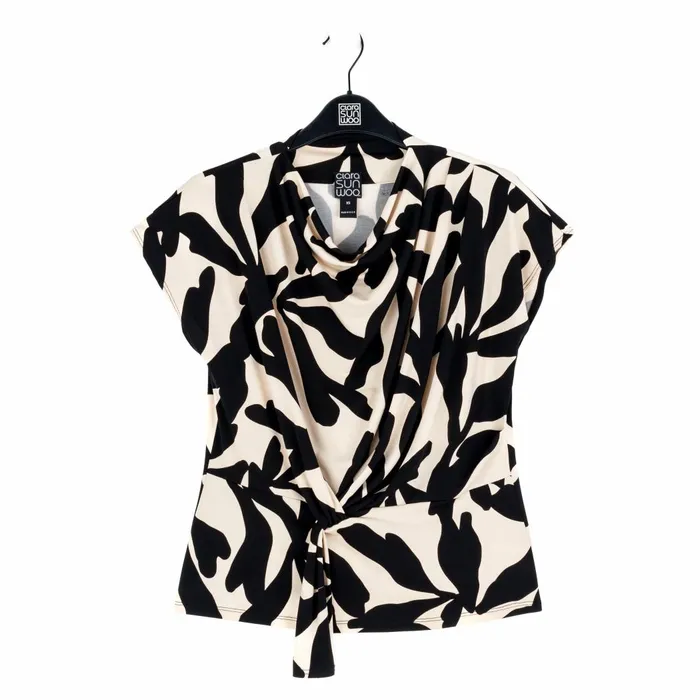 Drape Neck Loop Front Top 8211 Leaf Shadow Women Clara Sunwoo Spring Collection