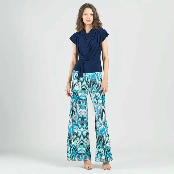 Drape Neck Loop Front Top 8211 Navy Women Clara Sunwoo Spring Collection