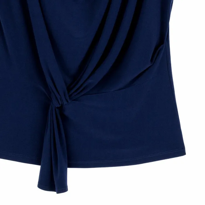 Drape Neck Loop Front Top 8211 Navy Women Clara Sunwoo Spring Collection