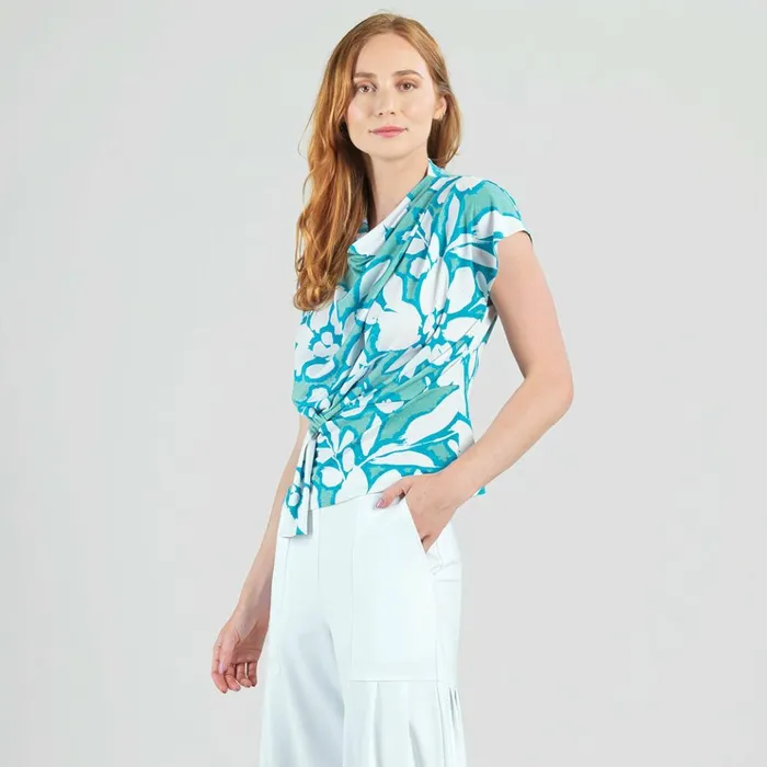 Drape Neck Loop Front Top 8211 Paradise Petal Women Clara Sunwoo Spring Collection