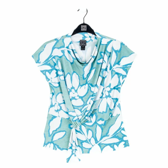Drape Neck Loop Front Top 8211 Paradise Petal Women Clara Sunwoo Spring Collection