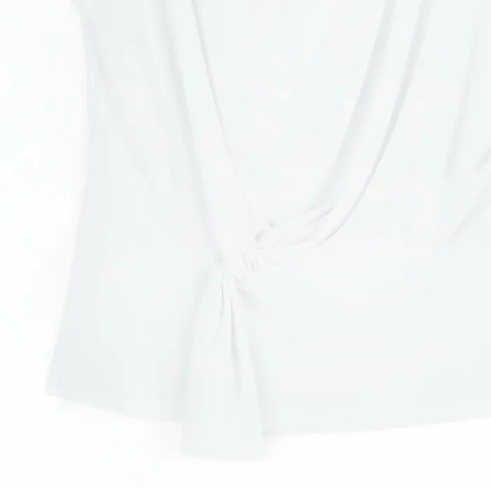 Drape Neck Loop Front Top 8211 White Women Clara Sunwoo Spring Collection