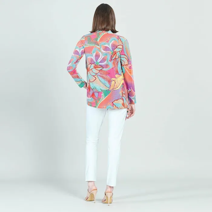 Draped Tunic Cardigan and Tank Twinset 8211 Mosaic Petal 8211 CoralMulti 8211 Final Sale Women Clara Sunwoo Jackets Cardigans