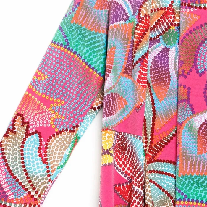 Draped Tunic Cardigan and Tank Twinset 8211 Mosaic Petal 8211 CoralMulti 8211 Final Sale Women Clara Sunwoo Jackets Cardigans