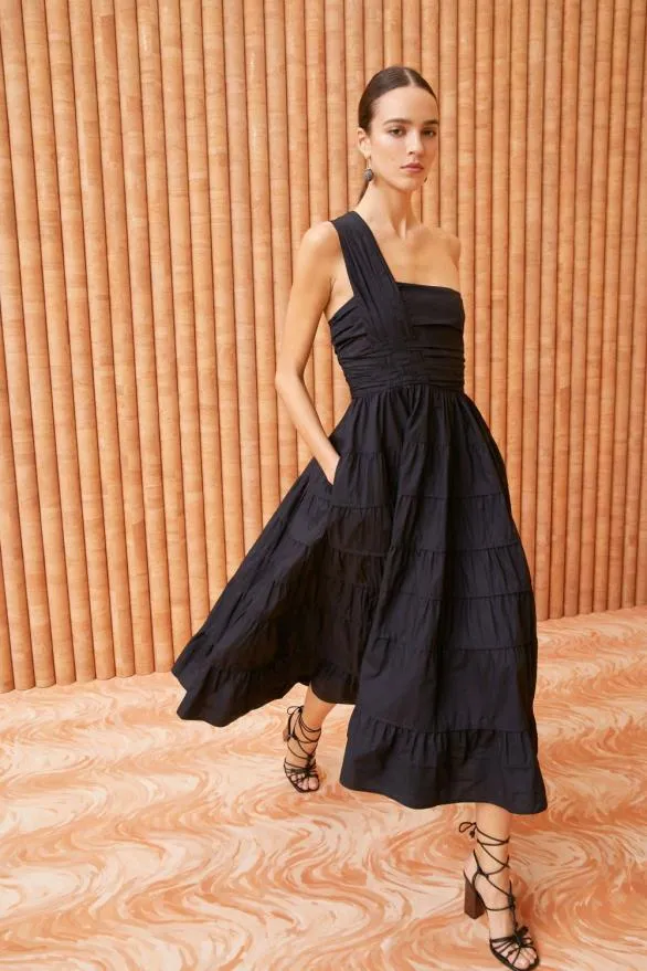 Ellie Dress Noir Women Ulla Johnson Dresses Ellie Dress Noir Women Ulla Johnson Dresses