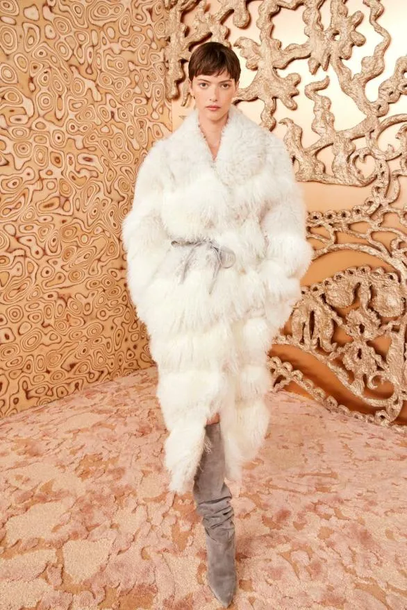 Emrys Shearling Coat Ivory Patchwork Women Ulla Johnson Coats And Jackets