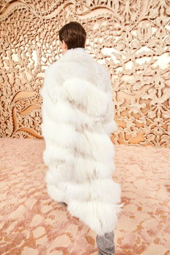 Emrys Shearling Coat Ivory Patchwork Women Ulla Johnson Coats And Jackets Emrys Shearling Coat Ivory Patchwork Women Ulla Johnson Coats And Jackets