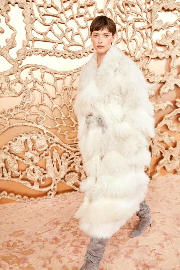 Emrys Shearling Coat Ivory Patchwork Women Ulla Johnson Coats And Jackets Emrys Shearling Coat Ivory Patchwork Women Ulla Johnson Coats And Jackets