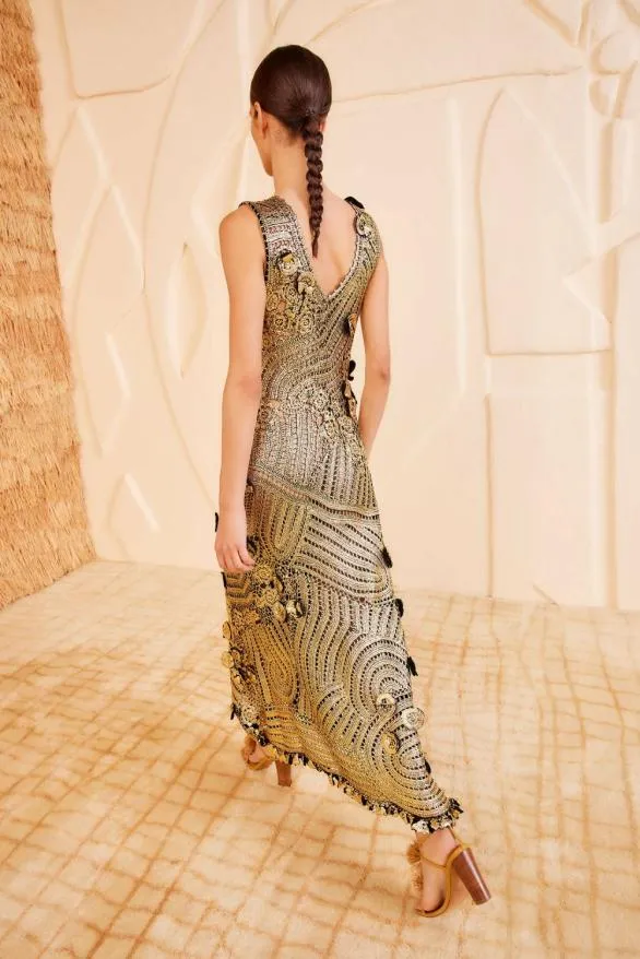 Evelyn Dress Goldfoil Women Ulla Johnson Dresses Evelyn Dress Goldfoil Women Ulla Johnson Dresses